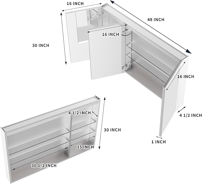 GroGro LED Lighted Bathroom Medicine Cabinet - Image 2