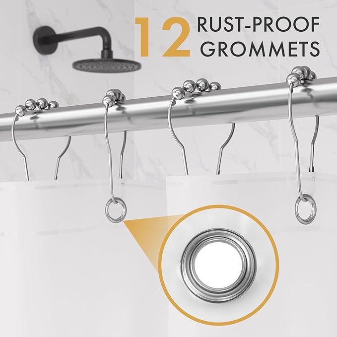 AmazerBath 2 Pack Thin Shower Curtain Liners, 72 x 78 Inches PEVA 3G Shower - Image 2