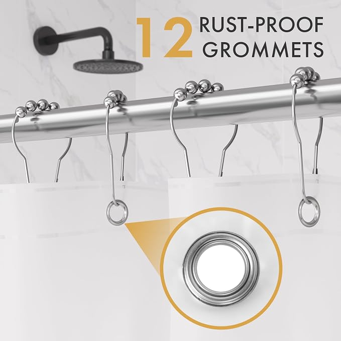 AmazerBath 2 Pack Thin Shower Curtain Liners, 72 x 72 Inches PEVA 3G Shower - Image 2