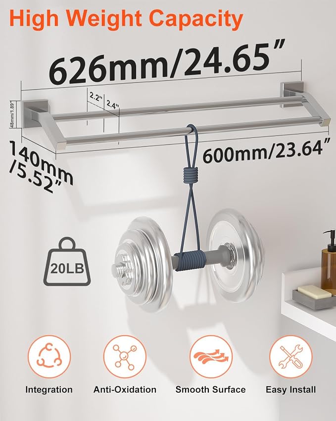 Alise Bath Double Towel Bars Towel Racks - Image 2