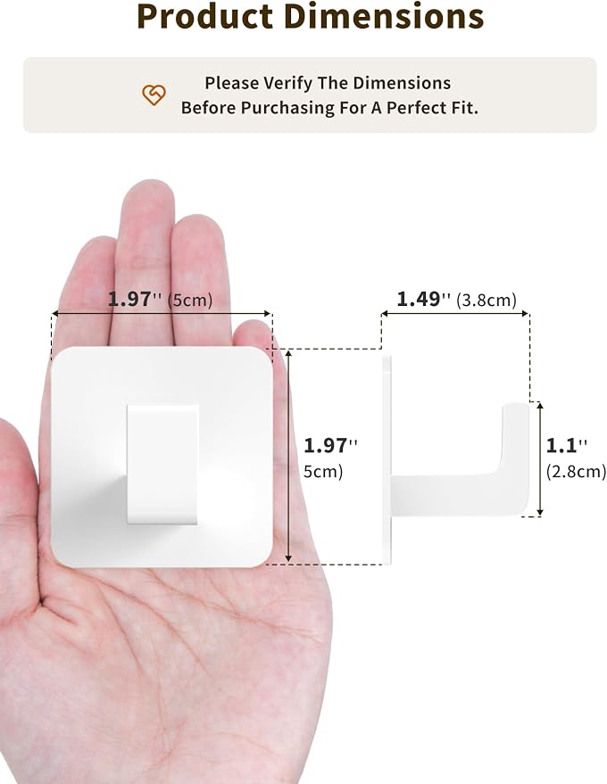 Square Self Adhesive Towel Hooks - Image 5