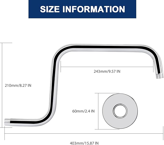 NearMoon S Shape Shower Extension Arm - Image 2