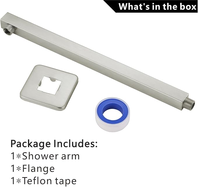 Voolan 16" Square Shower Arm - Image 4