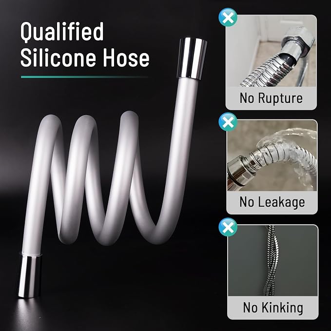 Bidet Hose Short, Soft Bidet Hose Replacement Silicone, SHORT SHOWER HOSE - Image 3