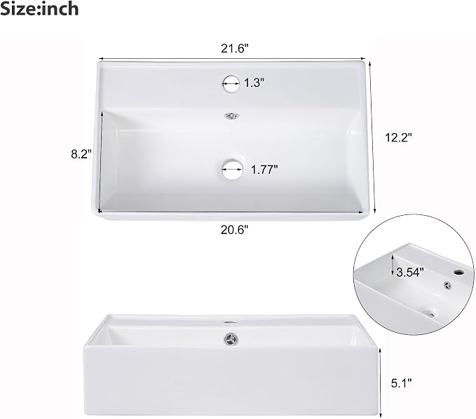 Merax 20" Green Bathroom Vanity, Wall Mounted Floating Vanity - Image 3