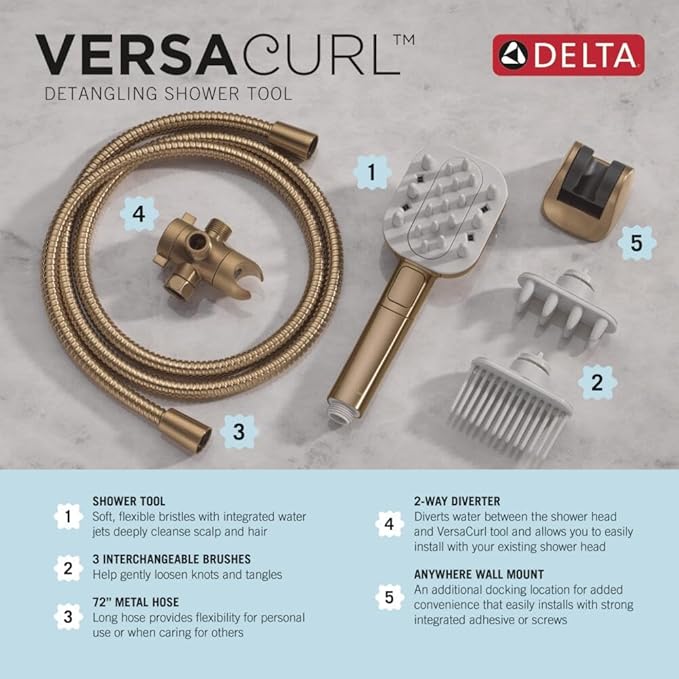 Delta VersaCurl Detangling Handheld Shower Head Tool - Image 6