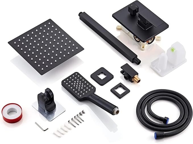 8 Inch Shower Faucet Set Ceiling Mount, High Pressure Rainfall Shower System - Image 7