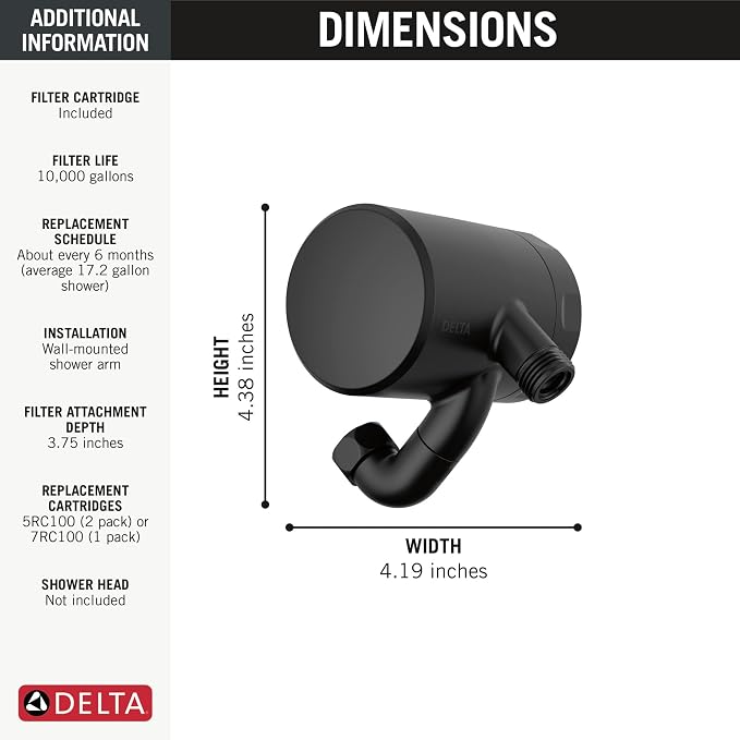 Delta Faucet Clarifi Premium Shower Filter Attachment - Image 7