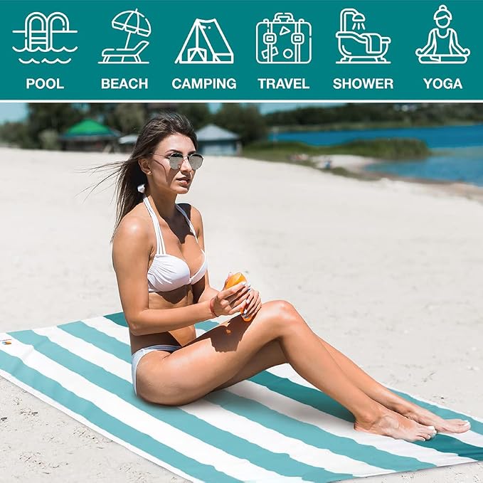 SUN CUBE Microfiber Beach Towel, Quick Dry Sand Free Beach Towel, Lightweight - Image 6