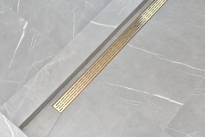 SereneDrains 304 Stainless Steel 39 Inch Brushed Gold Shower Drain Kit Broken - Image 2