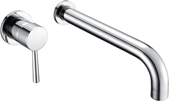 sumerain Wall Mount Tub Faucet Chrome Tub Filler Long Spout Wall Bathtub Faucet by SUMERAINFAUCETS