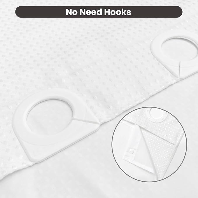 Inhousolu No Hook Waffle Weave Shower Curtain - Image 5