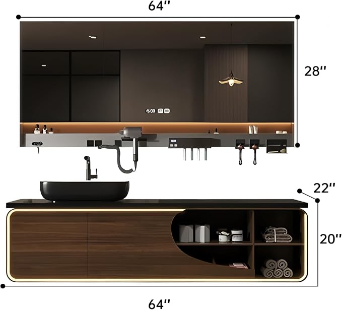 Single Sink Bathroom Vanity, Floating Modern Vanities - Image 2