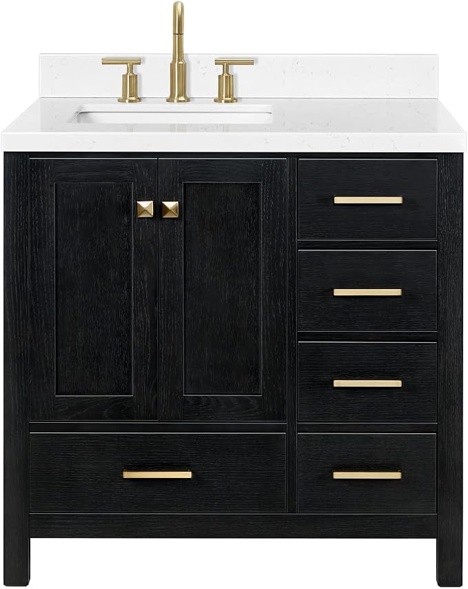 ARIEL Cambridge 36 Inch Single Rectangular Sink Bathroom Vanity - Image 11