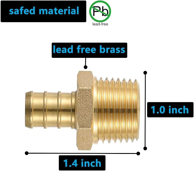 Lidertik PEX Fittings 1/2 Inch Male NPT Adapter, 1/2" PEX F1807 to 1/2" NPT - Image 3