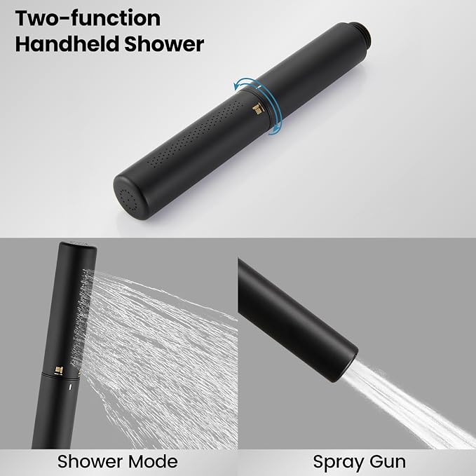 Airuida Shower Fixtures 2 Functions Shower Faucet Set Wall Mounted - Image 5
