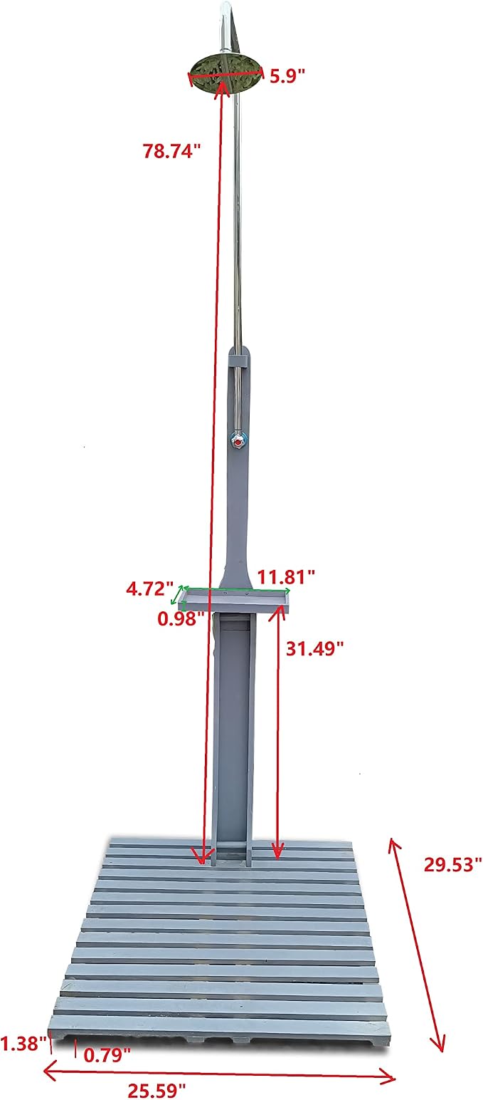 Outdoor Pool Shower Kit Portable Wood Outdoor Garden Pool Shower - Image 5