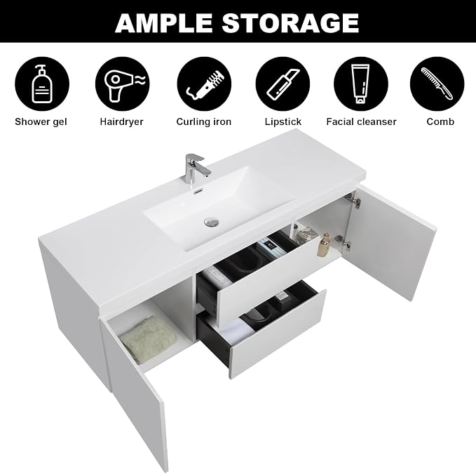 60" Floating Bathroom Vanity - Image 5