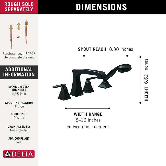 Delta Ashlyn Roman Tub Faucet - Image 4
