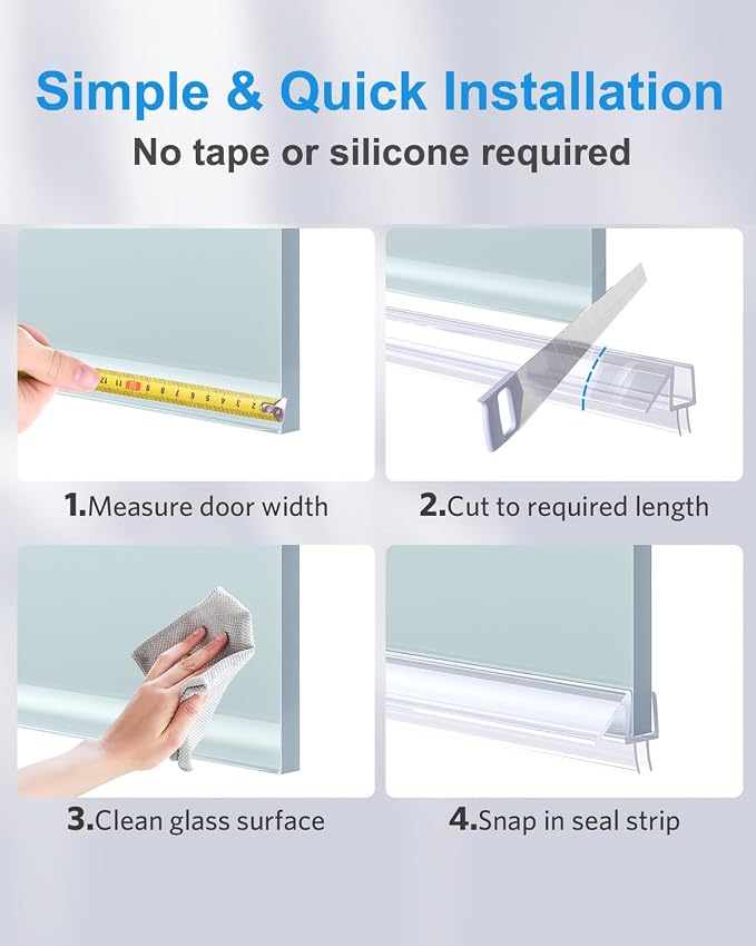 Shower Door Bottom Seal, Frameless Glass Doors Seal Strip - Image 8