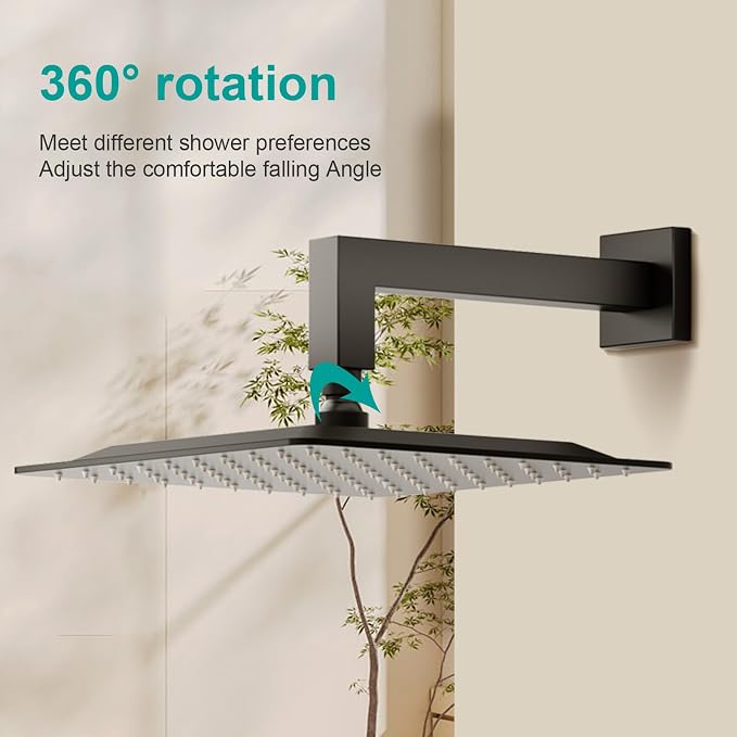 Square Rain Shower Head, High Flow Stainless Steel, Work - Image 7