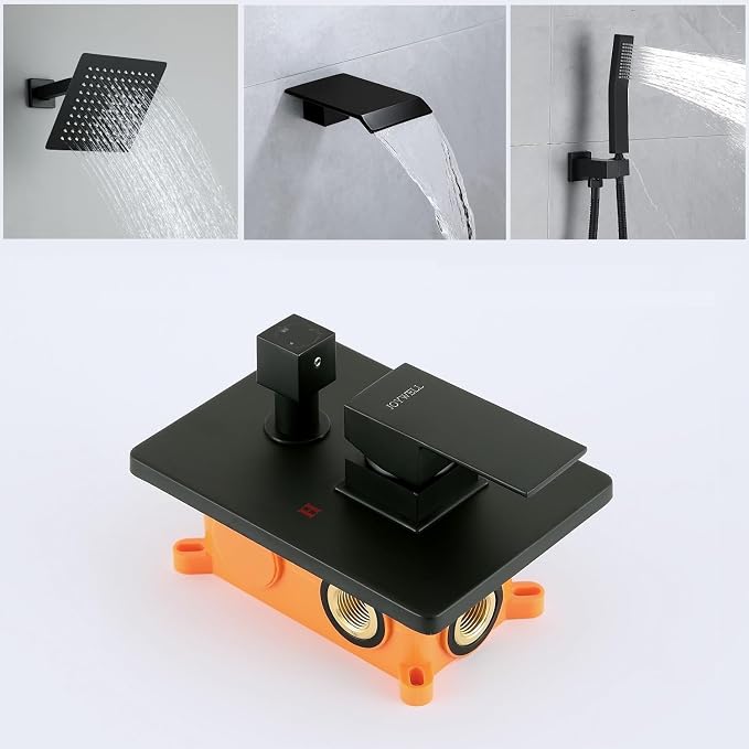 JOYWELL Bathtub Shower System Matte Black - Image 4