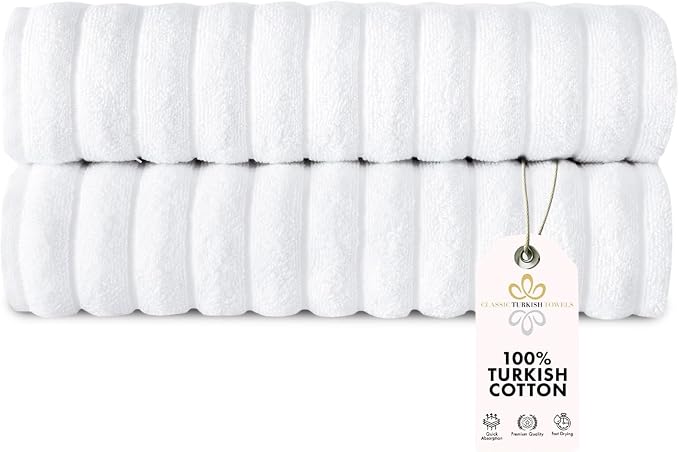 Classic Turkish Towels CTT Premium 2 Pack Bath Towels Set, Made by ClassicTurkishTowels