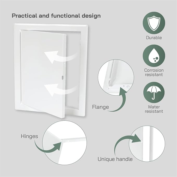 Vent Systems 8'' x 10'' Inch White Metal Access Panel - Image 3