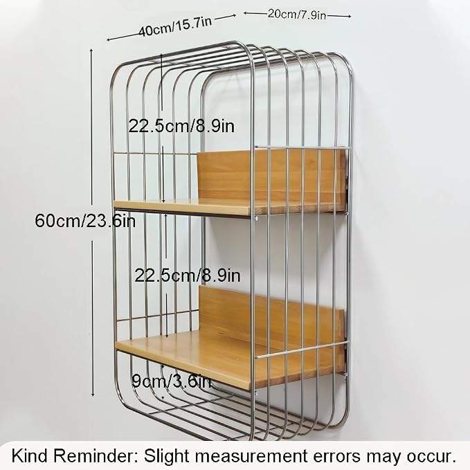 Multifunction Floating Wall Shelves, Minimalist Bathroom Shelves, Square Metal - Image 2