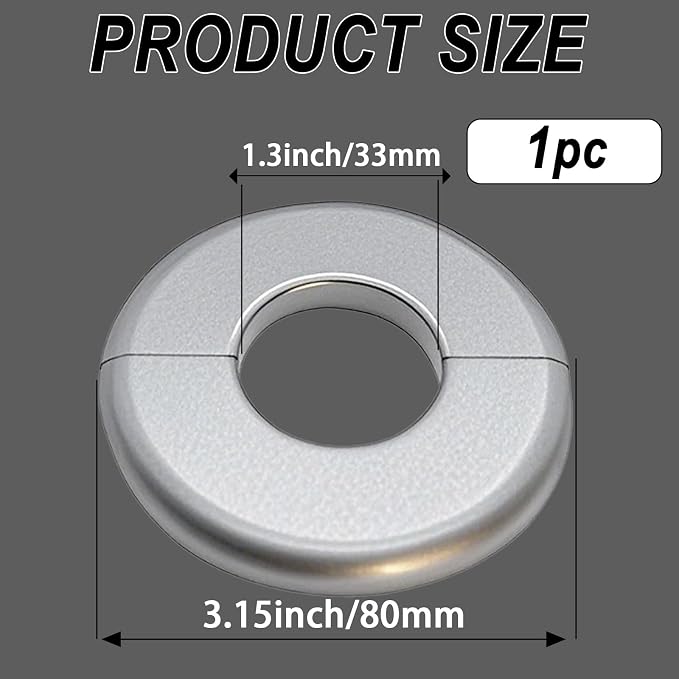 1 Piece ABS Wall Split Flange Round Self-Adhesive Escutcheon Plate Cover - Image 2
