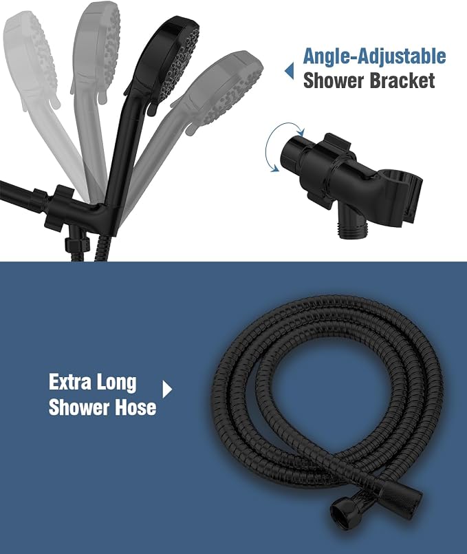 Filtered Shower Head with Handheld Oil Rubbed Bronze, BOWGER 6 Modes High - Image 7