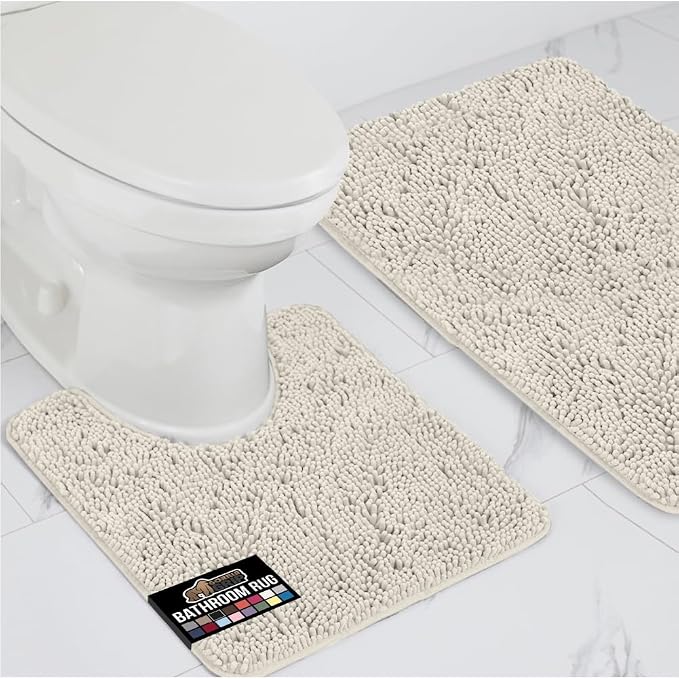 GORILLA GRIP Bathroom Rug Sets, Soft Chenille 2 Piece Area Rugs Set, Toilet by GorillaGrip
