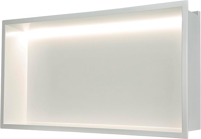 24"x12" Lighted Shower Niche ，Stainless Steel Waterproof Shower Storage - Image 9