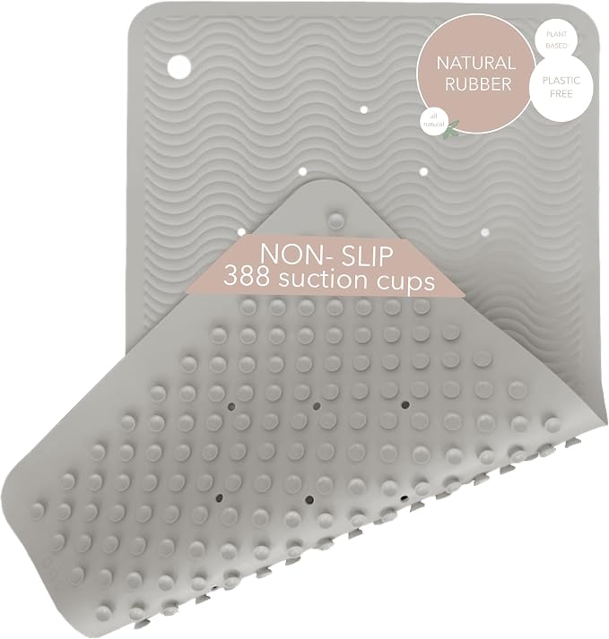 HEVEA Natural Rubber Wave Bath Mat – Long 28 × 16 in by HEVEA