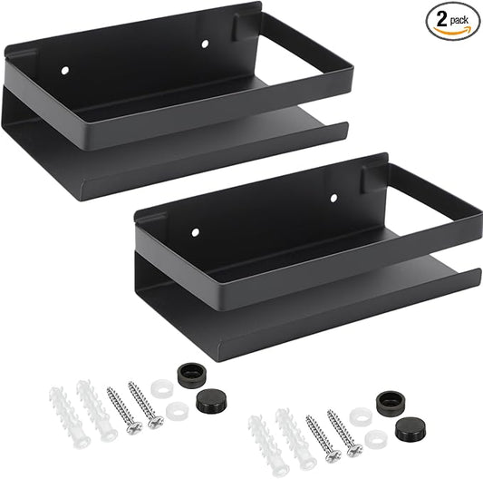 Lallisa 2 Pieces Stainless Steel Shelf Bathroom Shower Floating Shelves Wall by Lallisa