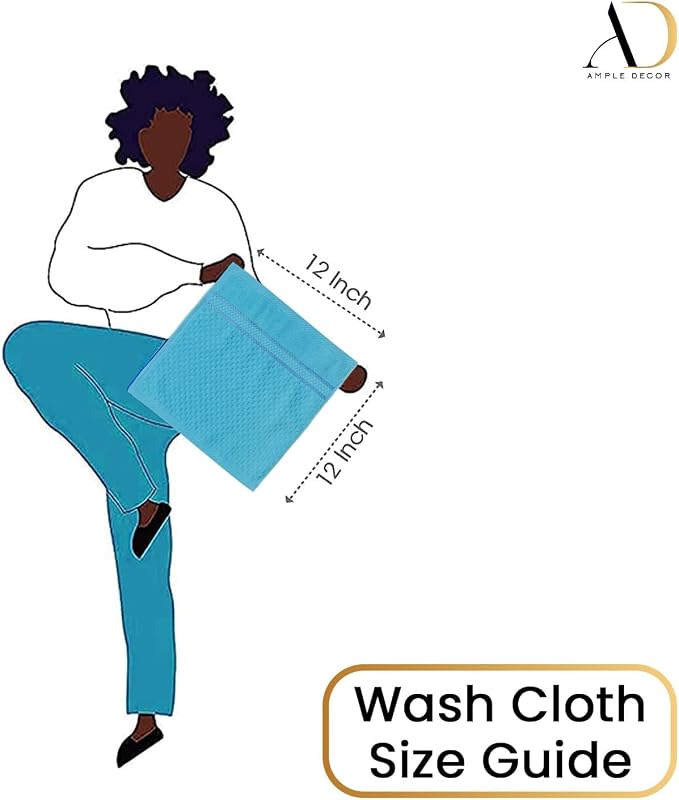 Ample Decor Washcloth Set of 200 Sky Blue 100% Cotton - Image 4
