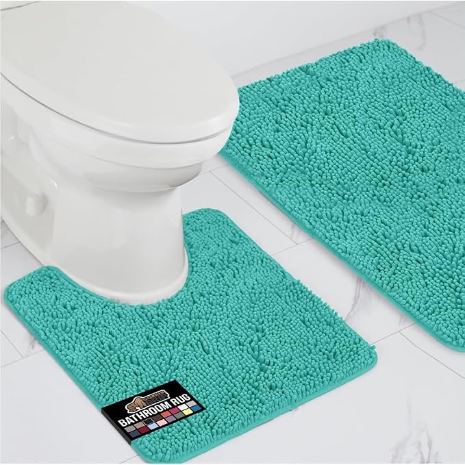 GORILLA GRIP Bathroom Rug Sets, Soft Chenille 2 Piece Area Rugs Set, Toilet by GorillaGrip