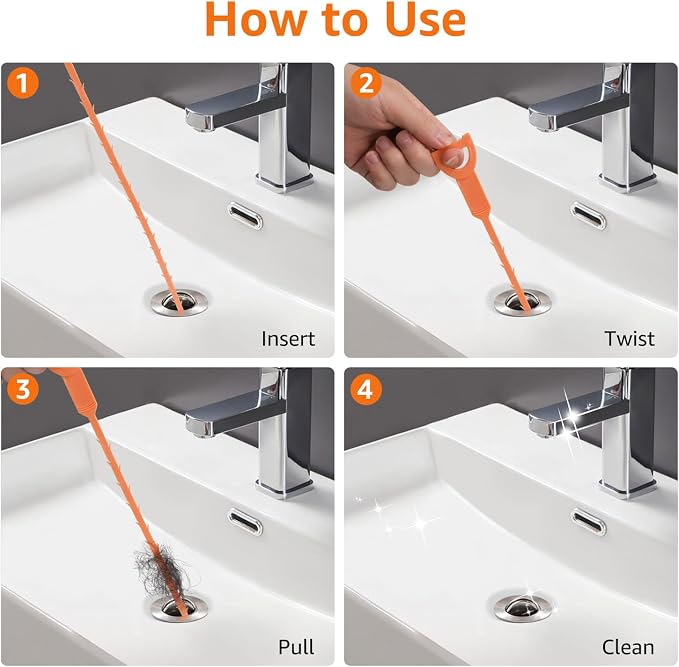 Amazon Basics Flexible Drain Clog Remover Snake Tool, Effective - Image 6