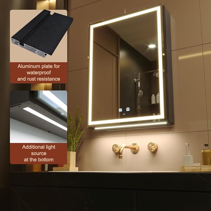 KWW LED Lighted Bathroom Medicine Cabinet - Image 5