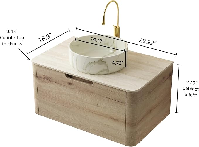 Yayzy 30” Floating Bathroom Vanity - Image 2