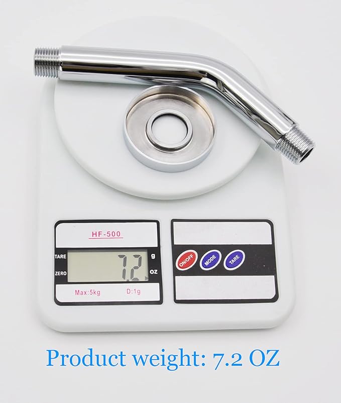Aquaiaw Shower Arm and O-Ring Flange, 6 inch, Solid Brass, Both Soldered 1/2 - Image 5
