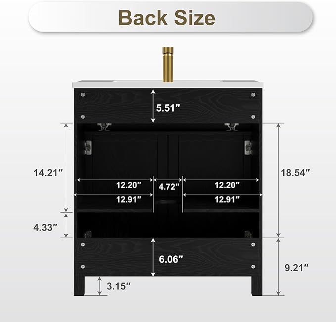 30 Inch Farmhouse Bathroom Vanity - Image 9