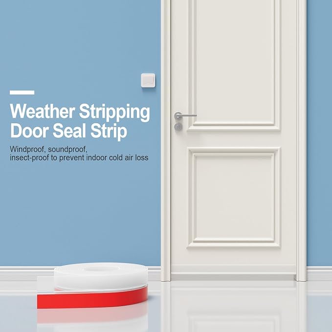 Door Draft Stopper, Silicone Weather Stripping Door Seal Strip, Self-Adhesive - Image 4