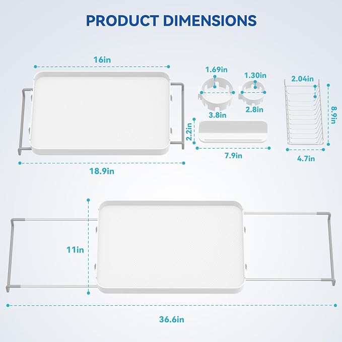 Bathtub Tray Caddy Expandable Bath Tray - Image 8