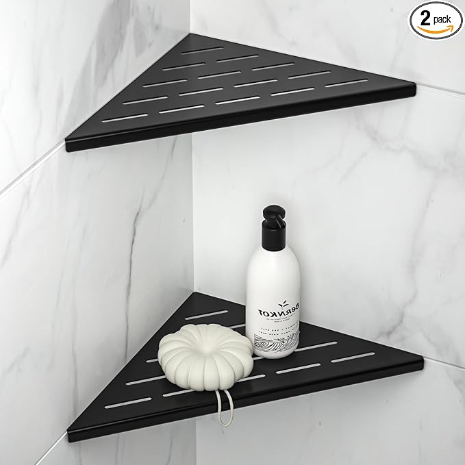 10'' Corner Shower Shelf 2PCS, 304 Stainless Steel Grout in Bathroom Shelves by Bernkot