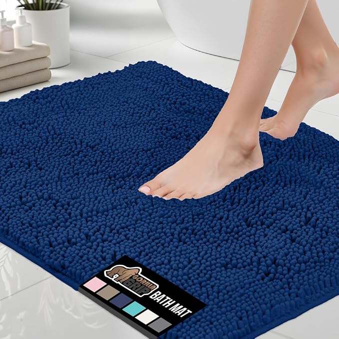 GORILLA GRIP Bath Rug Mat 36x24, Soft Absorbent Chenille, Quick Dry Microfiber by GorillaGrip