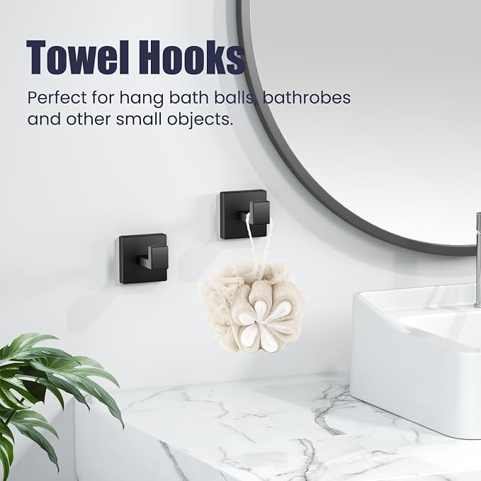 Bathroom Hardware Accessories Set: 10-Pieces Bath Towel Bar Set, Towel Racks - Image 6