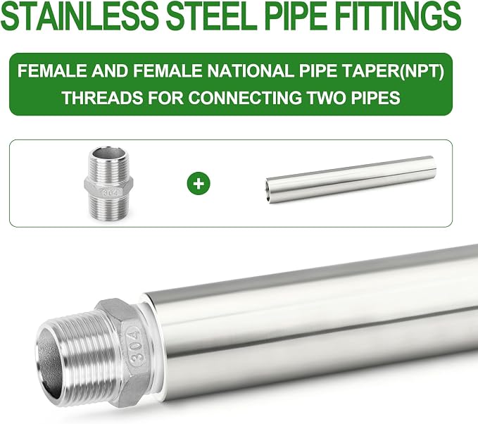 TAISHER 2PCS Stainless Steel Pipe Fittings, 3/4" NPT Female x 3/4" NPT Female - Image 6