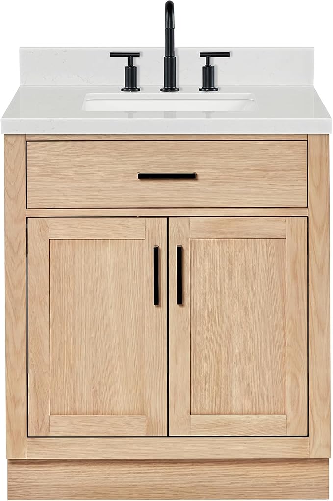 ARIEL Hepburn 30" Inch Oak Single Bathroom Vanity by Ariel