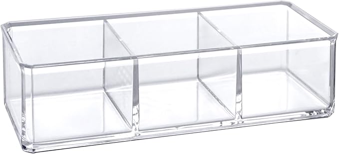 Amazing Abby - Glamour - Acrylic 3-Compartment Makeup Organizer, Transparent - Image 3